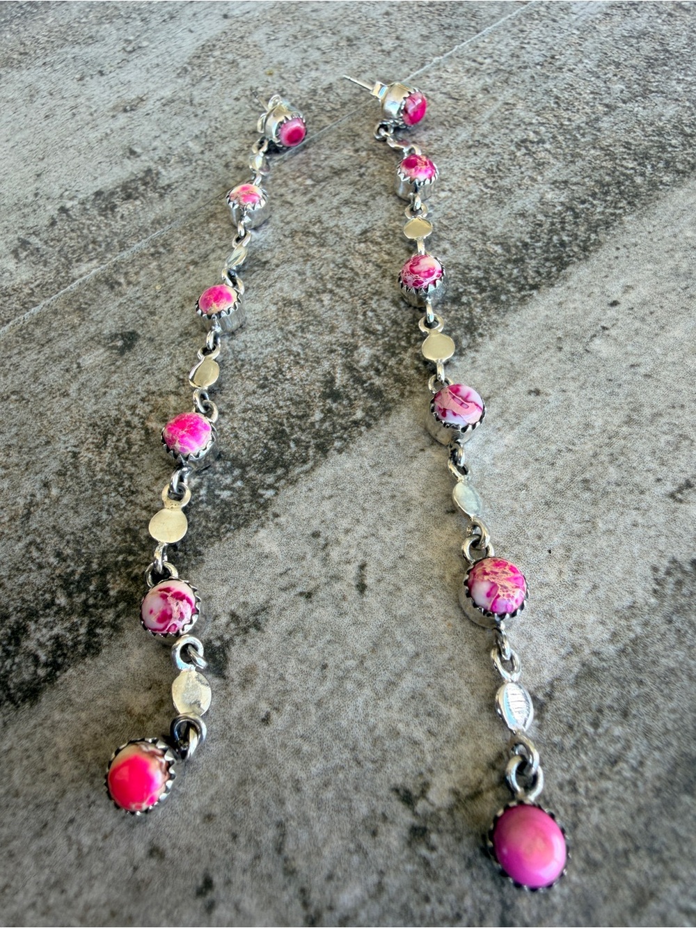 Pink Mohave Turquoise Drop Earrings